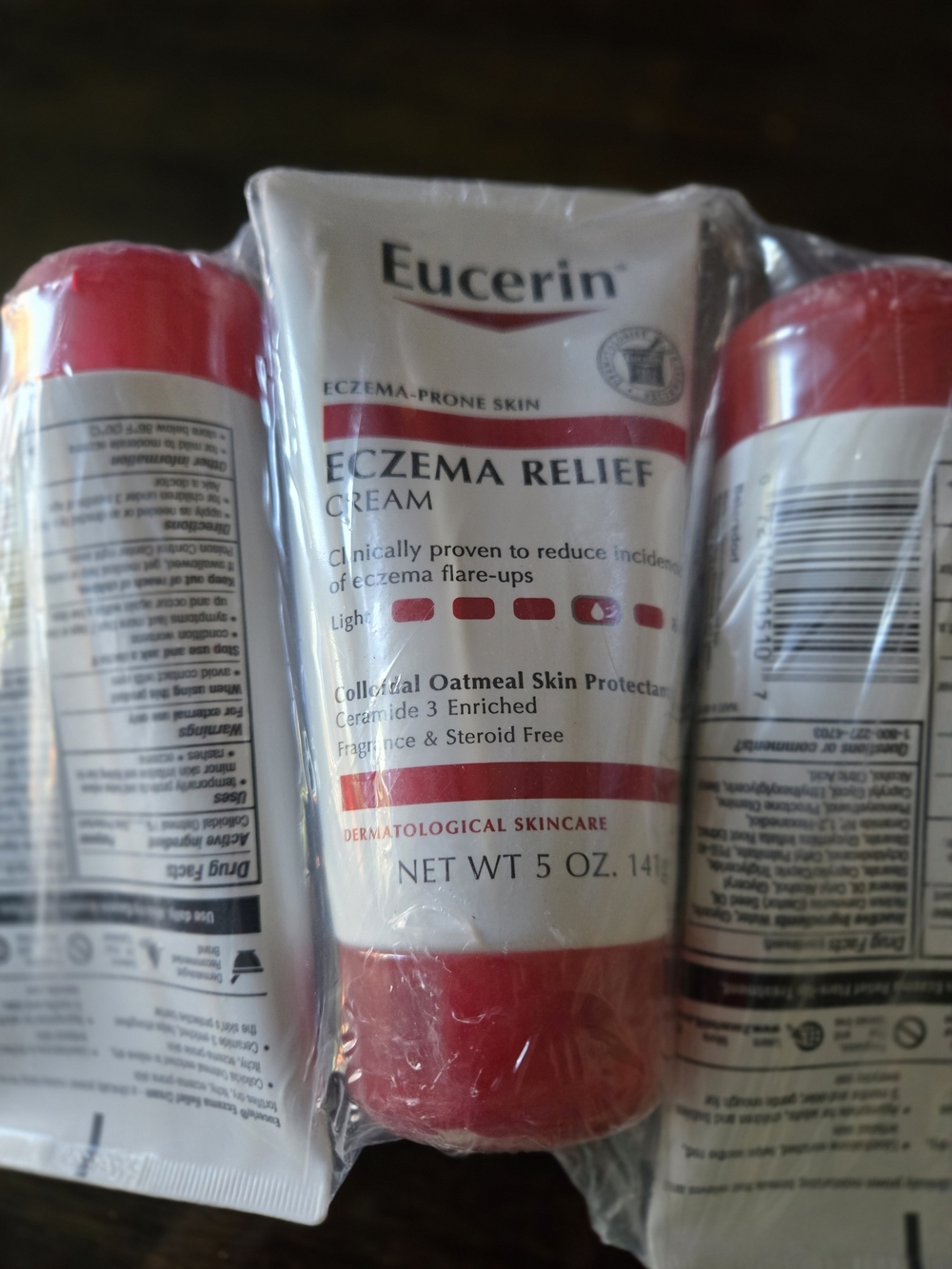 Eucerin Eczema Relief Cream - White and Red. 3 Bottles New Sealed.